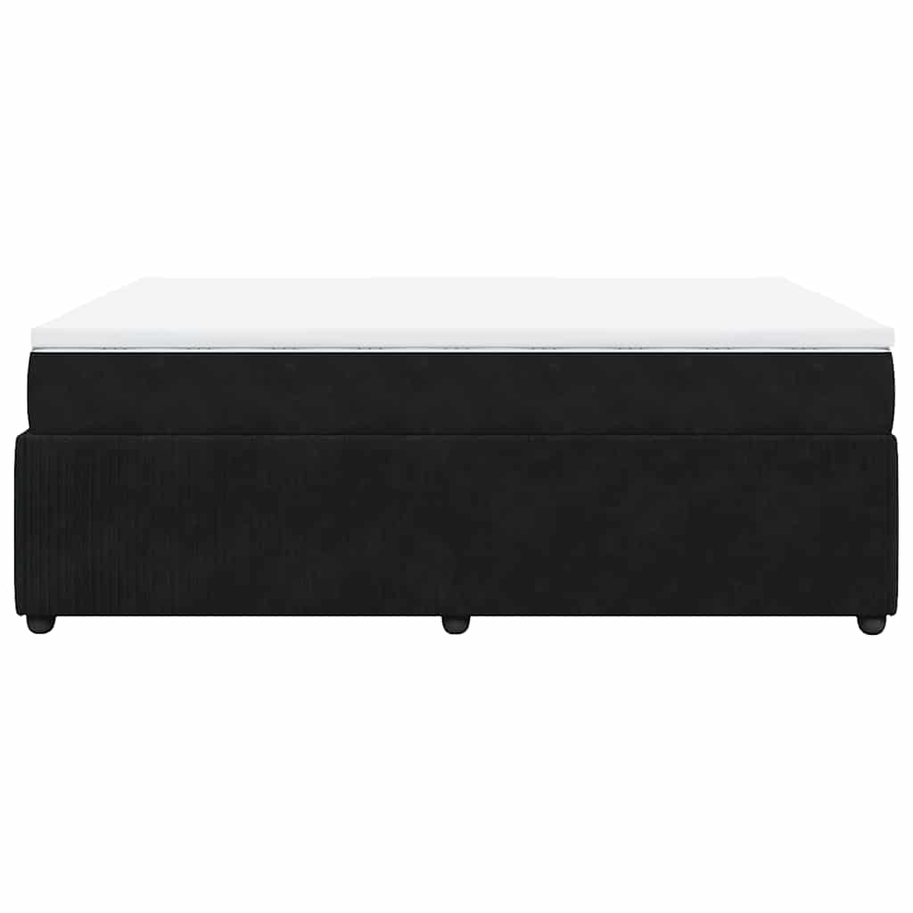Sommier à lattes de lit avec matelas Noir 140x190 cm Velours - XIOS