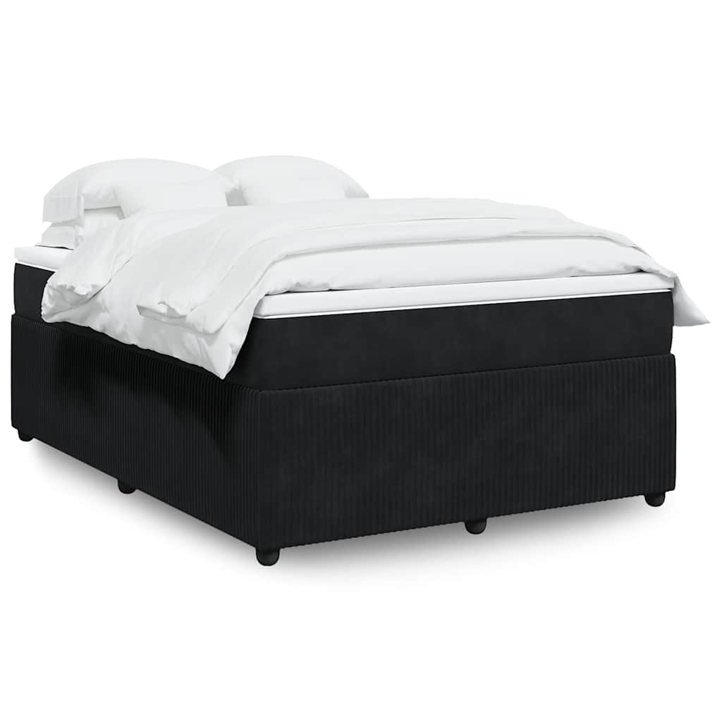 Sommier à lattes de lit avec matelas Noir 140x190 cm Velours - XIOS