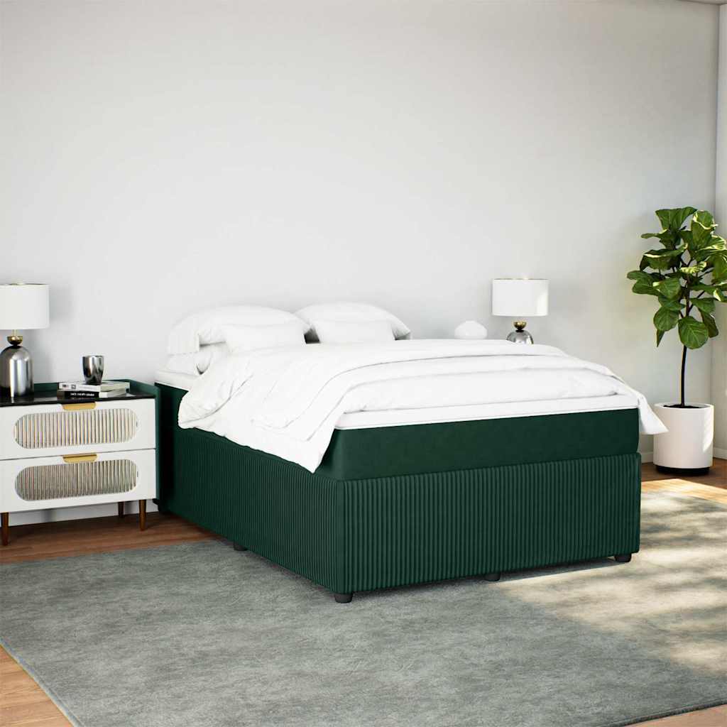 Sommier à lattes de lit et matelas Vert foncé 140x190cm Velours - XIOS