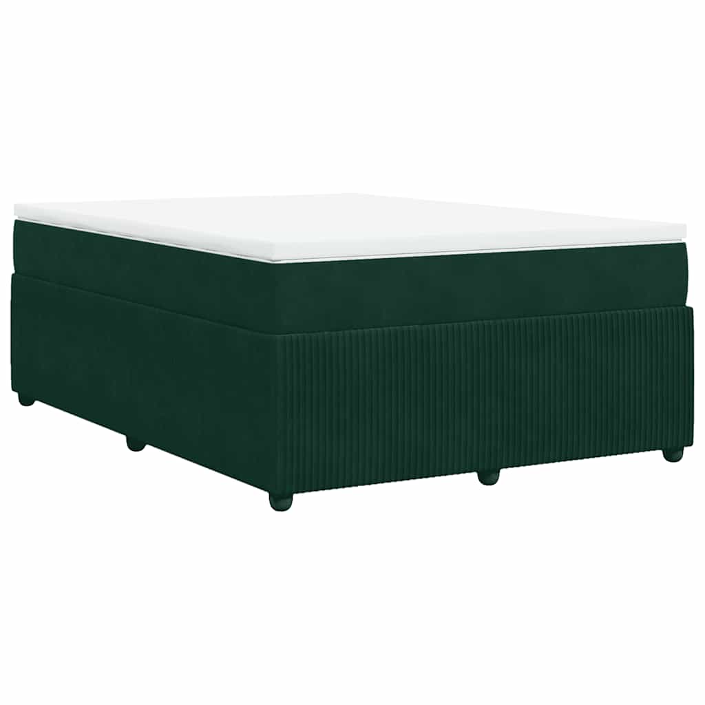 Sommier à lattes de lit et matelas Vert foncé 140x190cm Velours - XIOS