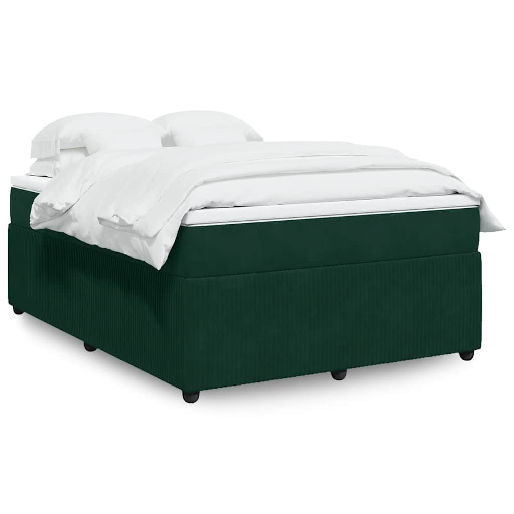 Sommier à lattes de lit et matelas Vert foncé 140x190cm Velours - XIOS