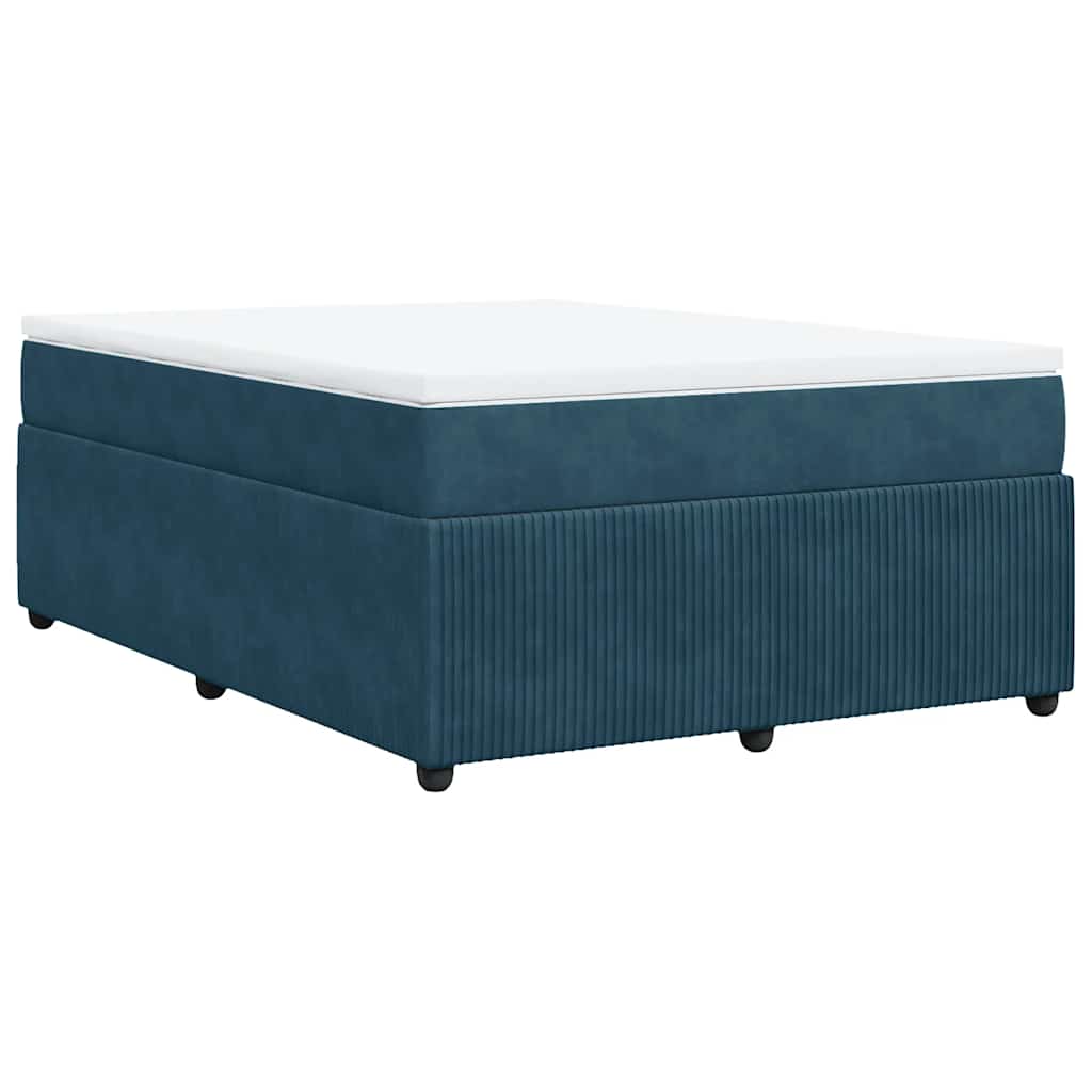 Sommier à lattes de lit et matelas Bleu foncé 140x190cm Velours - XIOS