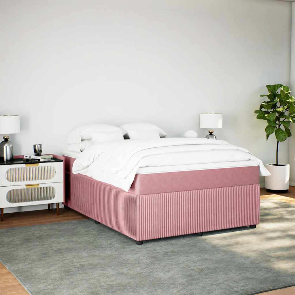 Sommier à lattes de lit avec matelas Rose 140x190 cm Velours - XIOS