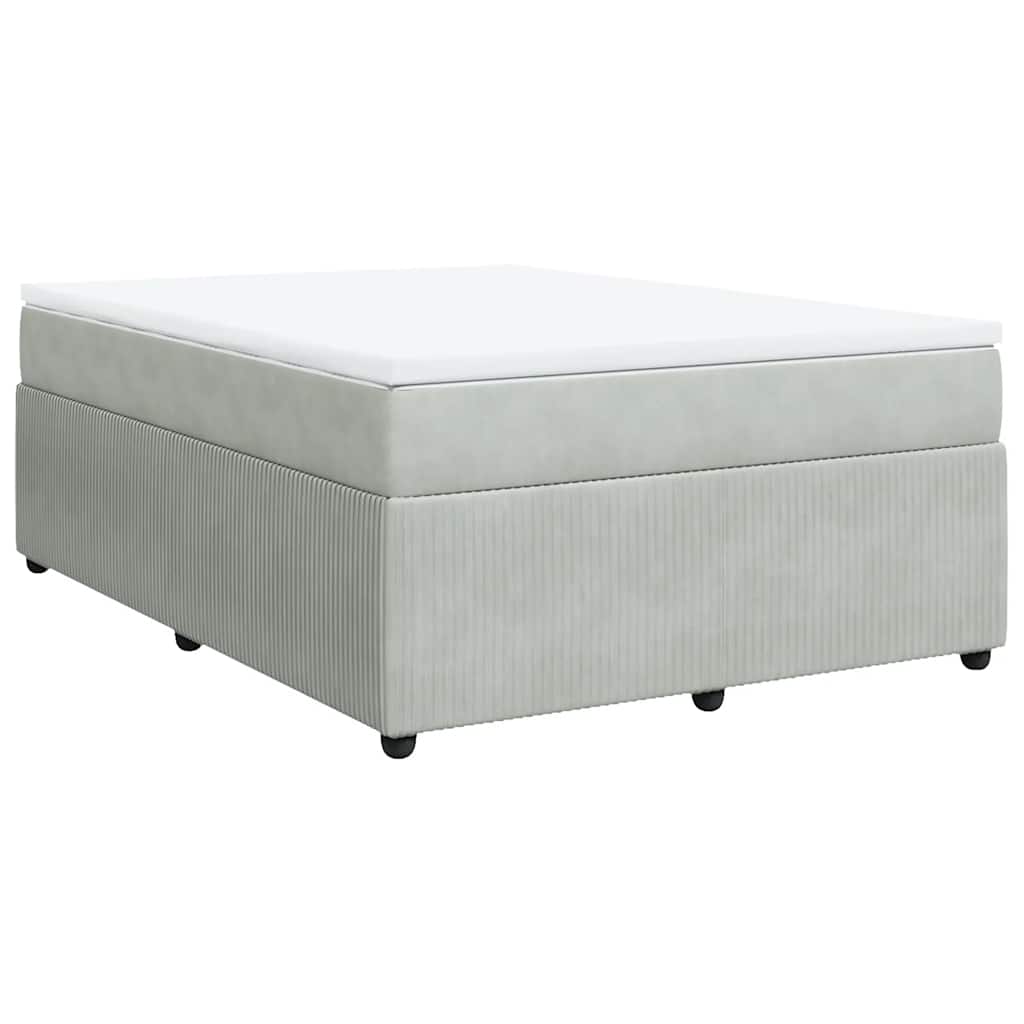 Sommier à lattes de lit et matelas Gris clair 140x200cm Velours - XIOS
