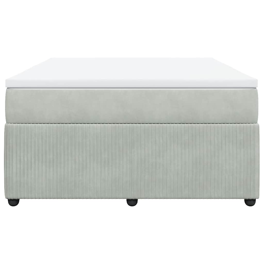 Sommier à lattes de lit et matelas Gris clair 140x200cm Velours - XIOS