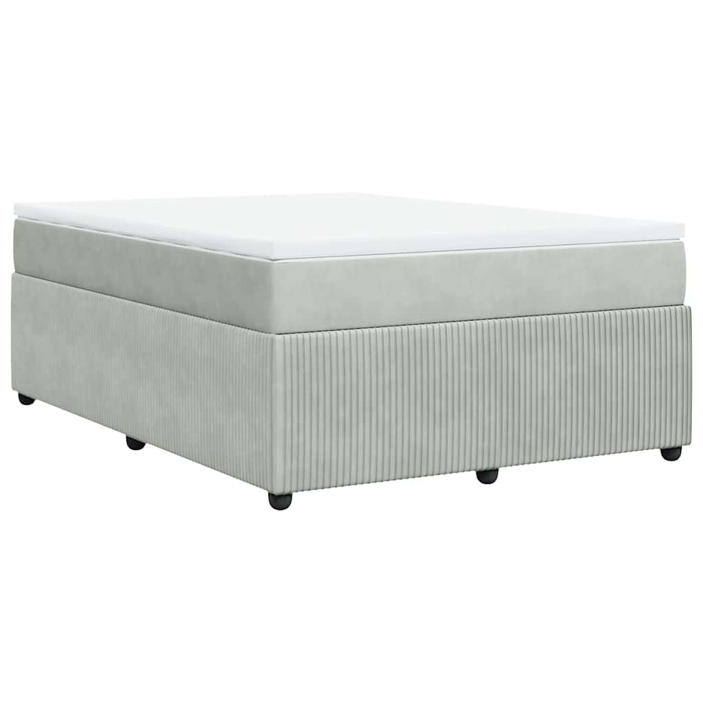 Sommier à lattes de lit et matelas Gris clair 140x200cm Velours - XIOS