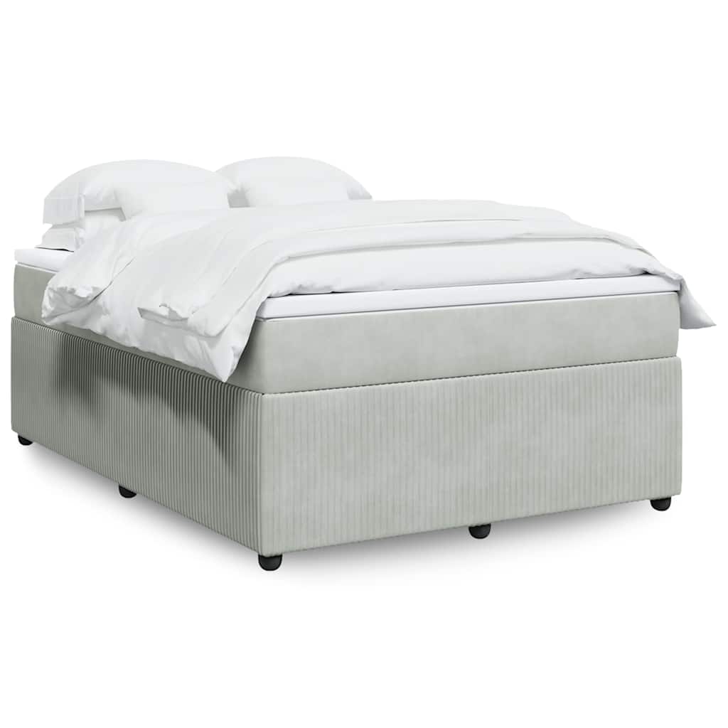 Sommier à lattes de lit et matelas Gris clair 140x200cm Velours - XIOS
