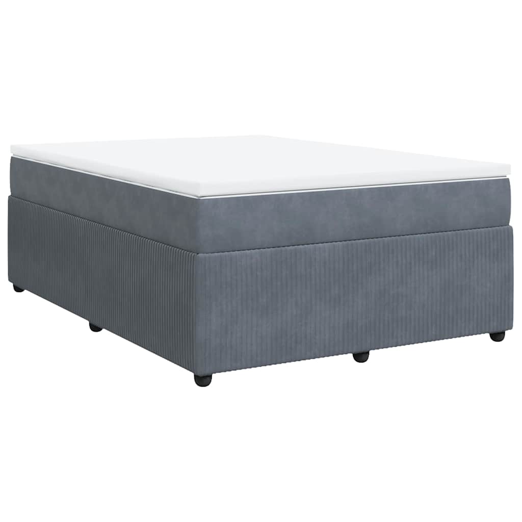 Sommier à lattes de lit et matelas Gris foncé 140x200cm Velours - XIOS