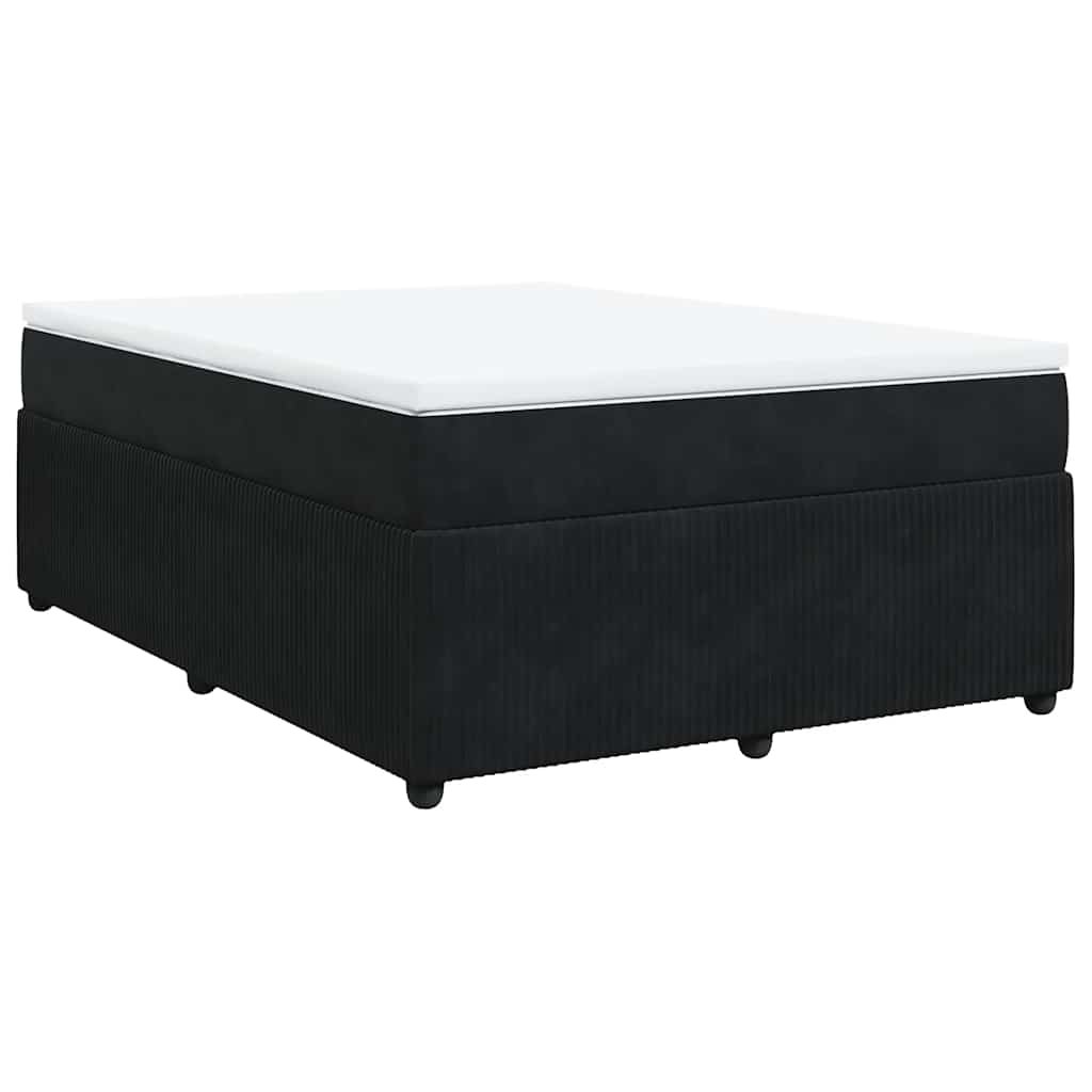 Sommier à lattes de lit avec matelas Noir 140x200 cm Velours - XIOS