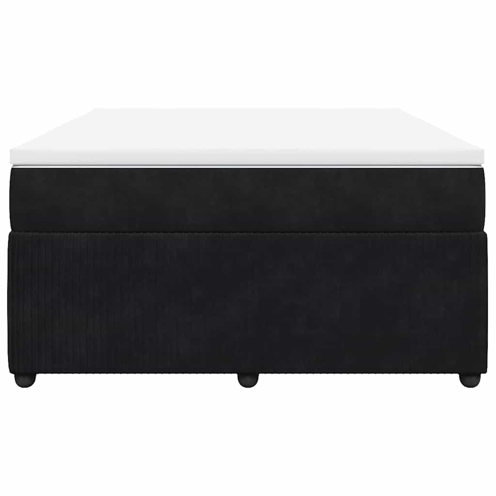 Sommier à lattes de lit avec matelas Noir 140x200 cm Velours - XIOS