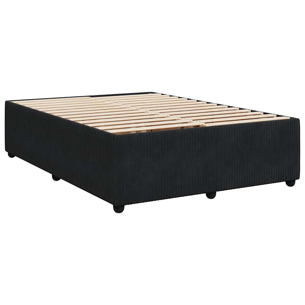 Sommier à lattes de lit avec matelas Noir 140x200 cm Velours - XIOS