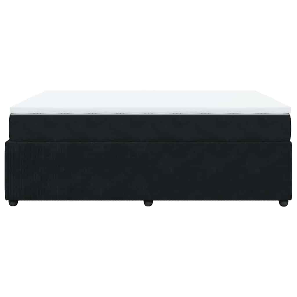 Sommier à lattes de lit avec matelas Noir 140x200 cm Velours - XIOS