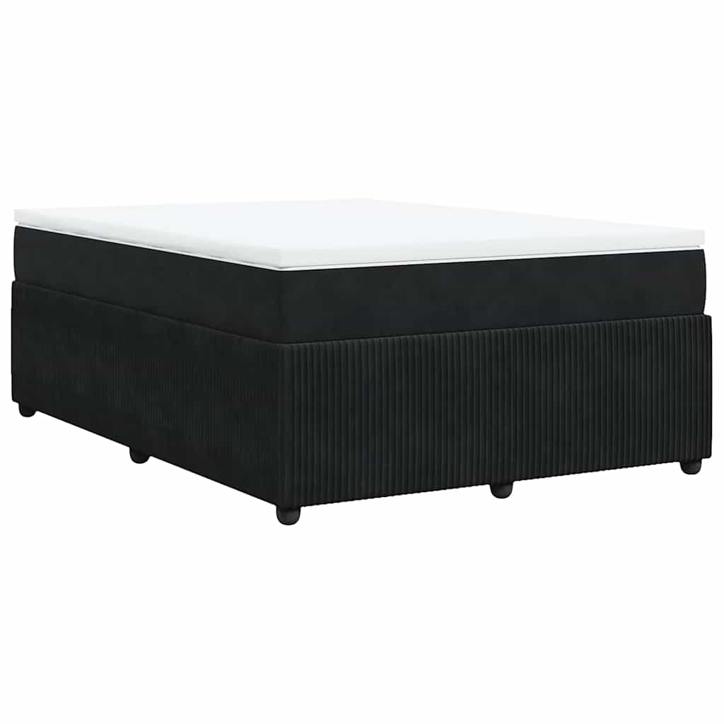 Sommier à lattes de lit avec matelas Noir 140x200 cm Velours - XIOS