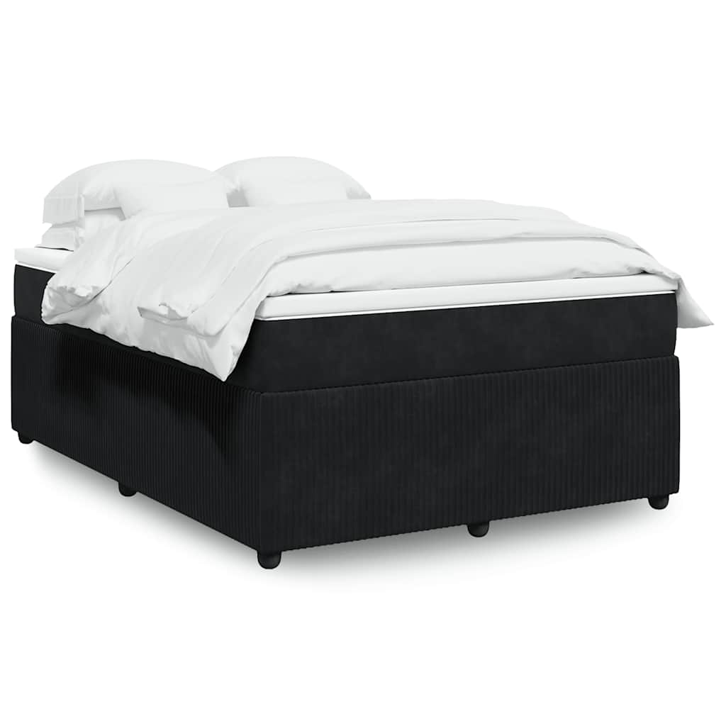 Sommier à lattes de lit avec matelas Noir 140x200 cm Velours - XIOS