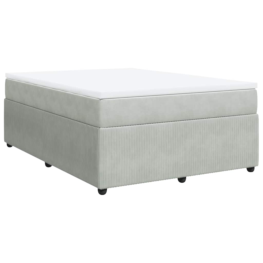 Sommier à lattes de lit et matelas Gris clair 160x200cm Velours - XIOS