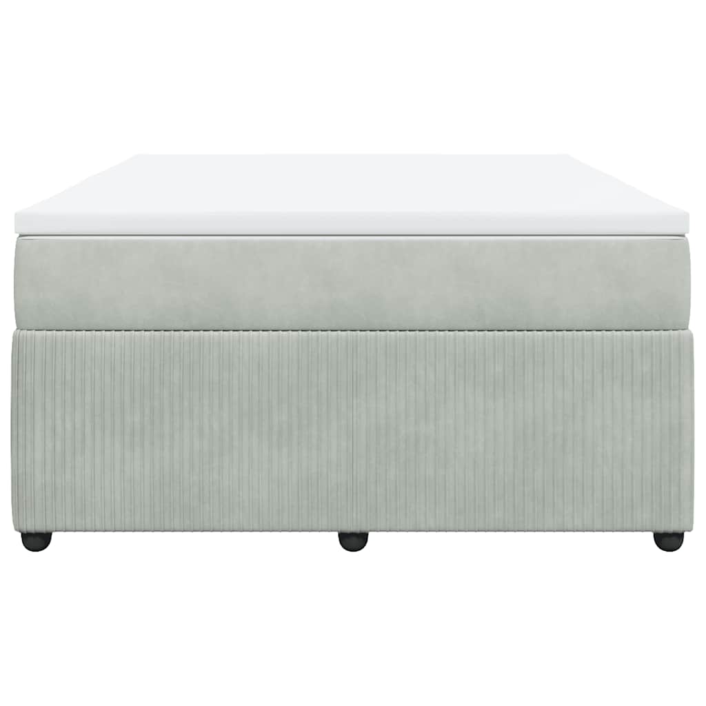 Sommier à lattes de lit et matelas Gris clair 160x200cm Velours - XIOS