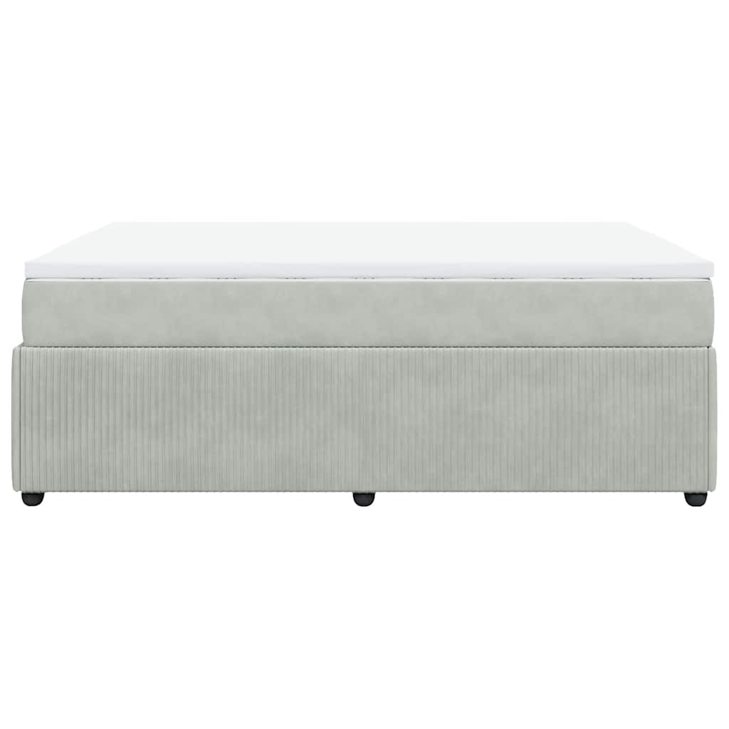 Sommier à lattes de lit et matelas Gris clair 160x200cm Velours - XIOS