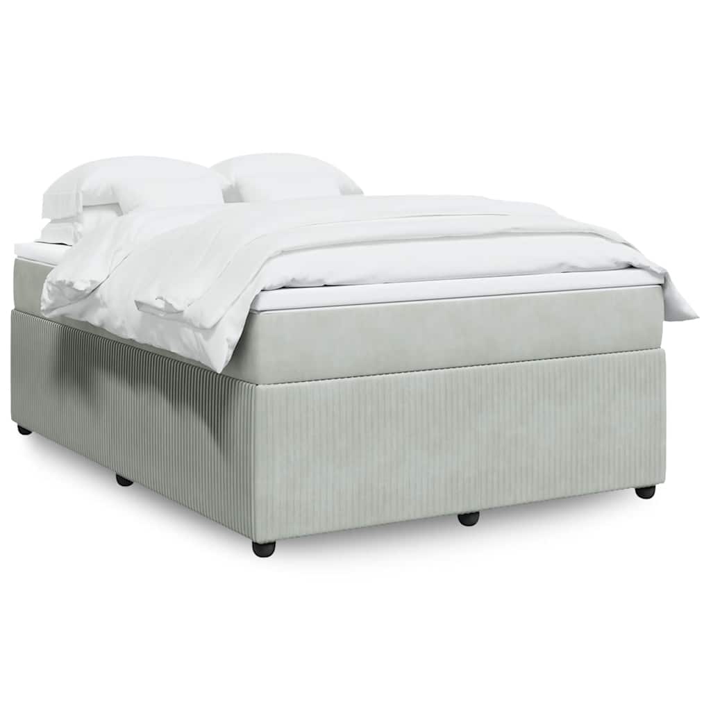 Sommier à lattes de lit et matelas Gris clair 160x200cm Velours - XIOS
