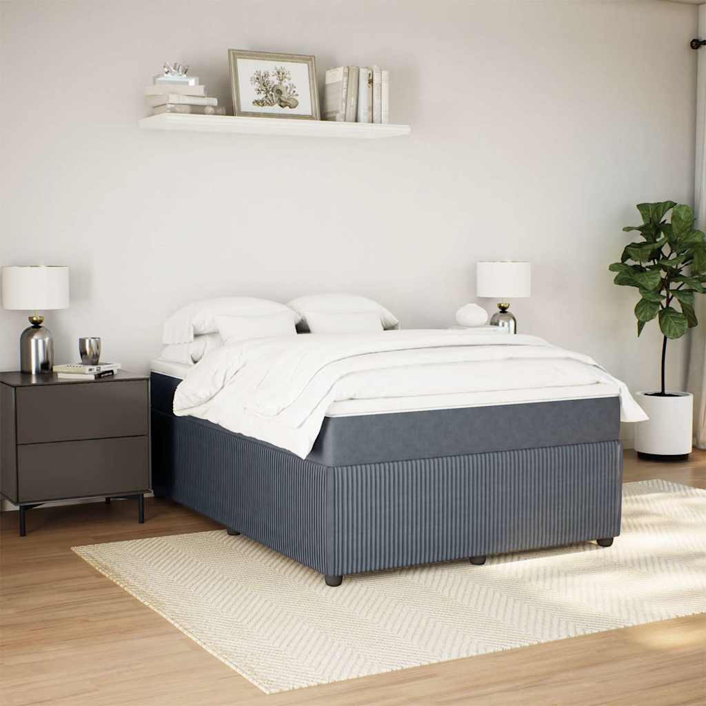 Sommier à lattes de lit et matelas Gris foncé 160x200cm Velours - XIOS