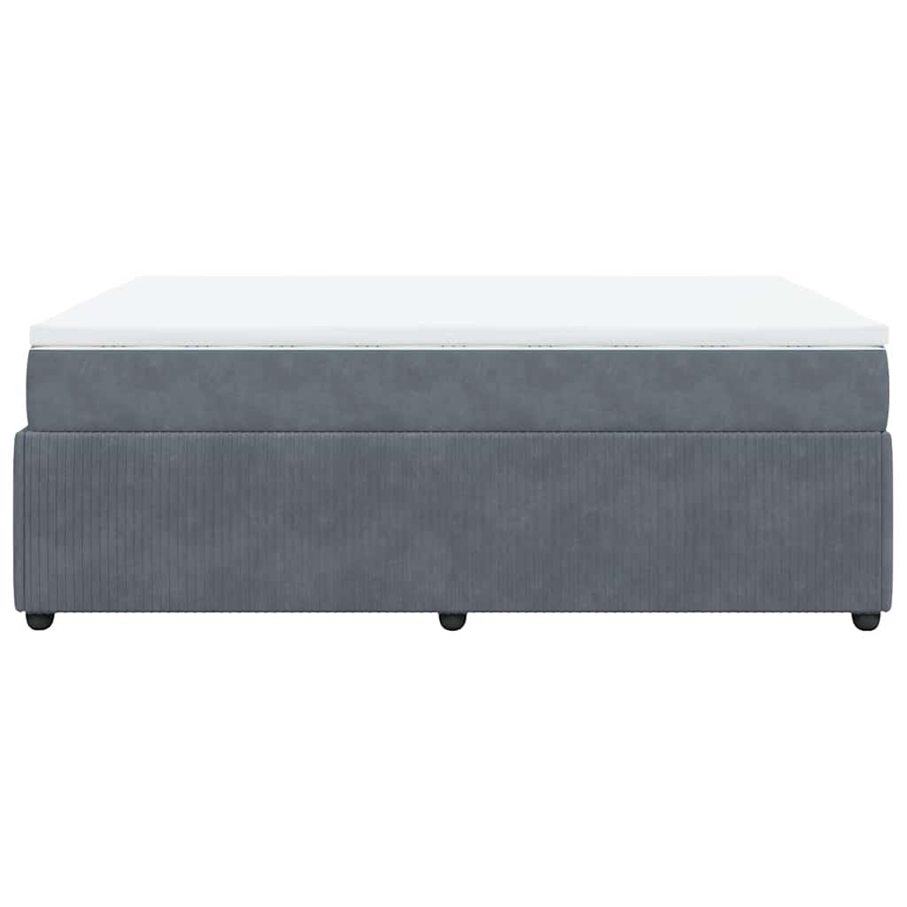 Sommier à lattes de lit et matelas Gris foncé 160x200cm Velours - XIOS