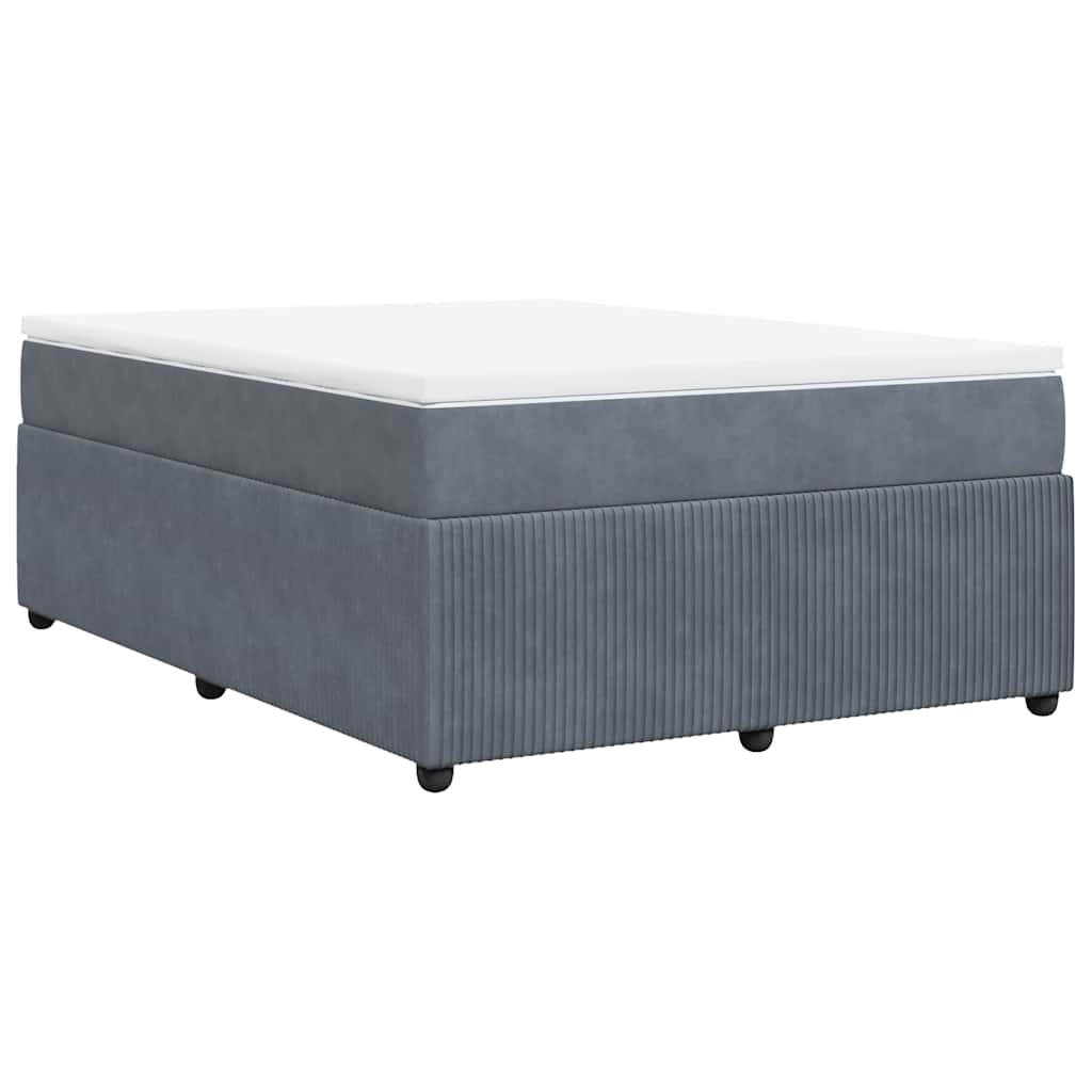 Sommier à lattes de lit et matelas Gris foncé 160x200cm Velours - XIOS
