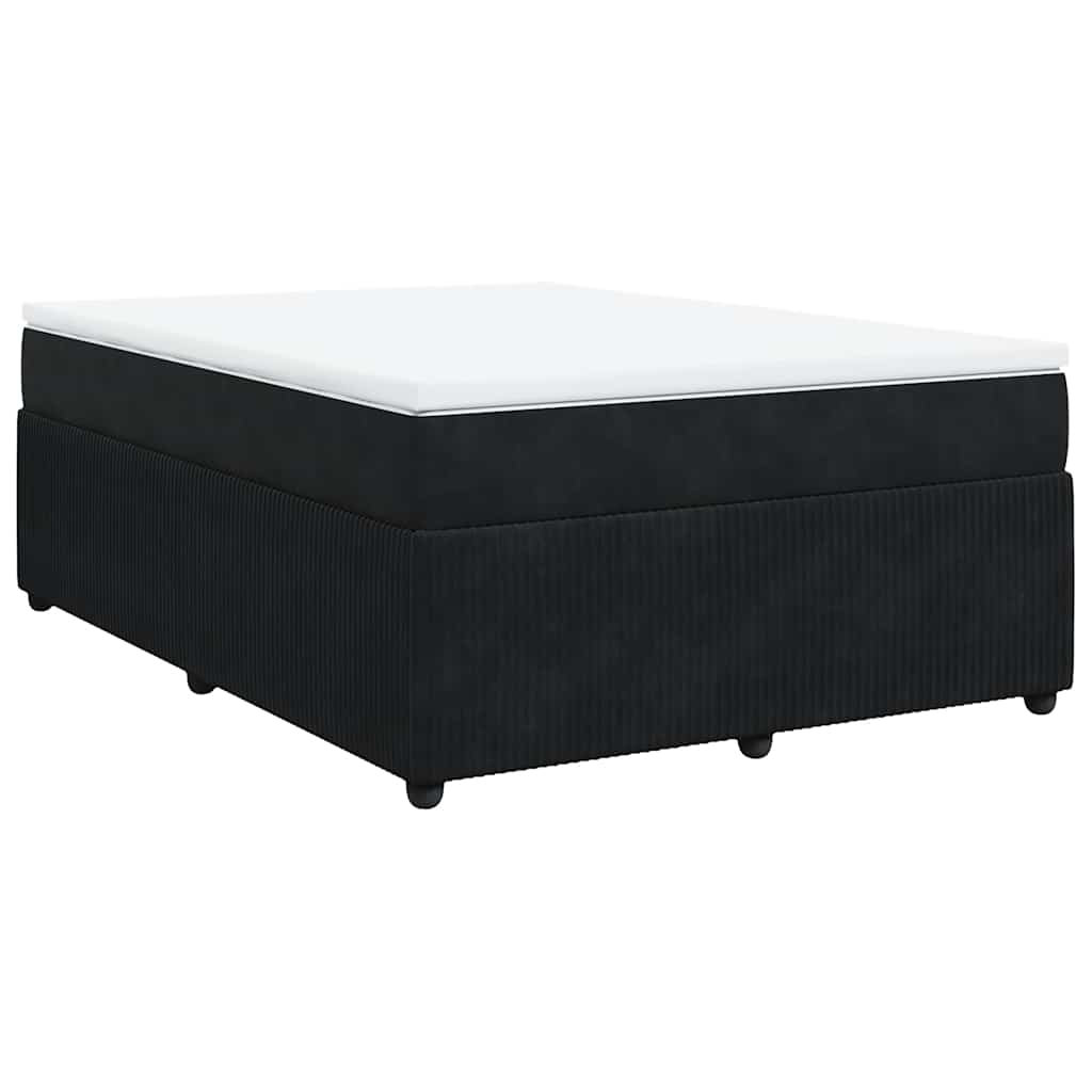 Sommier à lattes de lit et matelas Noir 160x200 cm Velours - XIOS