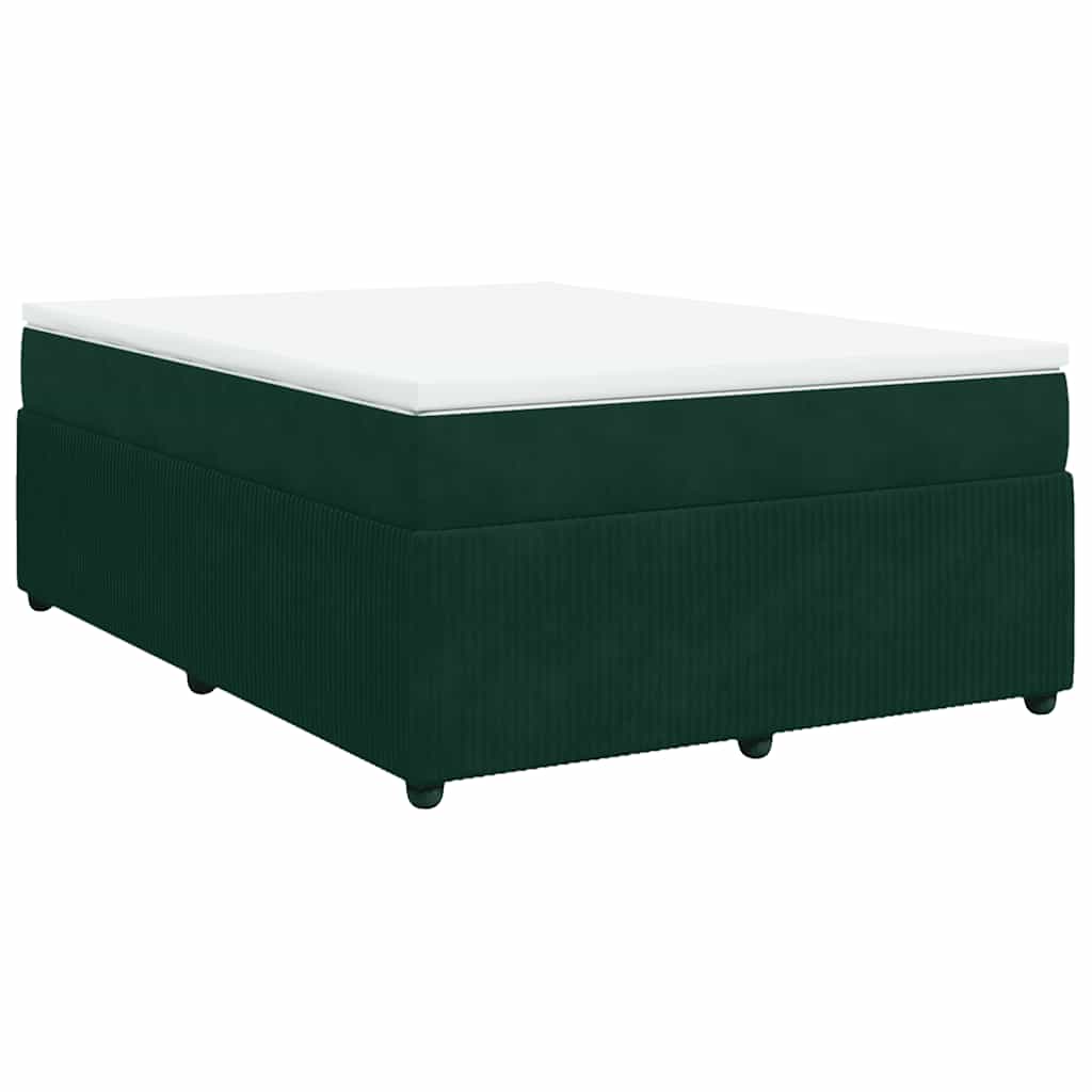 Sommier à lattes de lit et matelas Vert foncé 160x200cm Velours