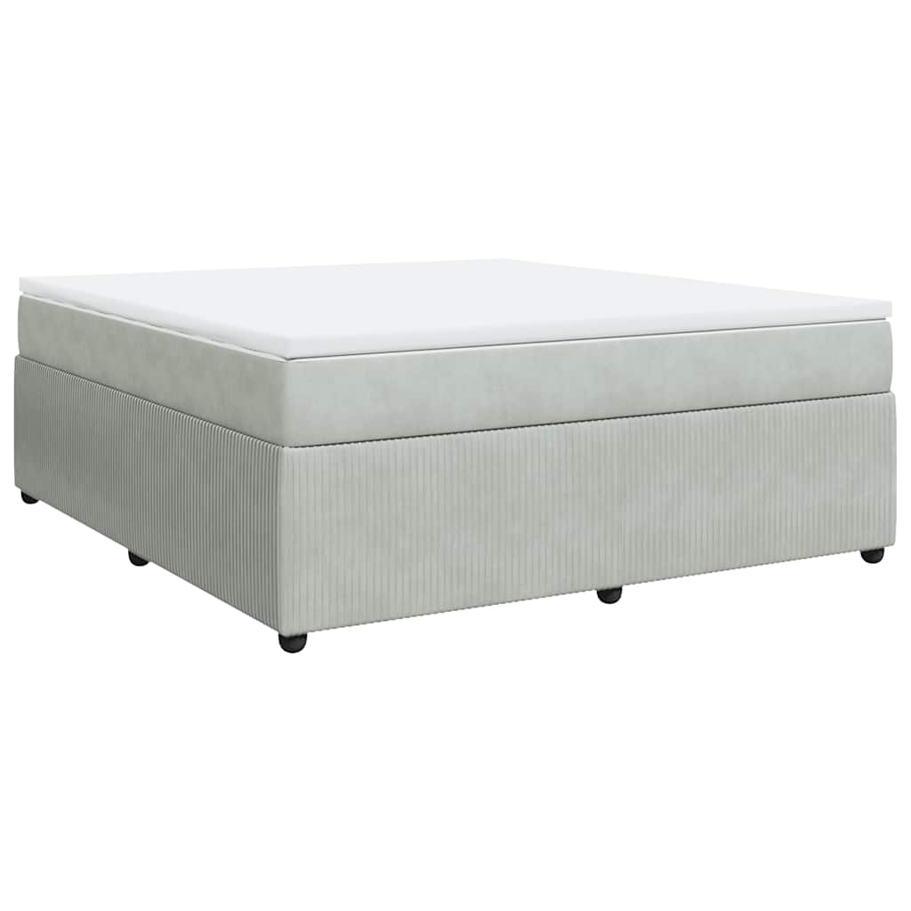 Sommier à lattes de lit et matelas Gris clair 180x200cm Velours - XIOS