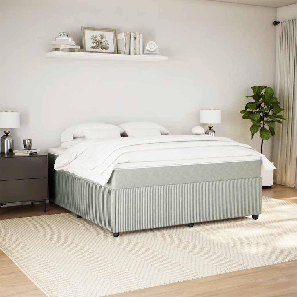 Sommier à lattes de lit et matelas Gris clair 180x200cm Velours - XIOS