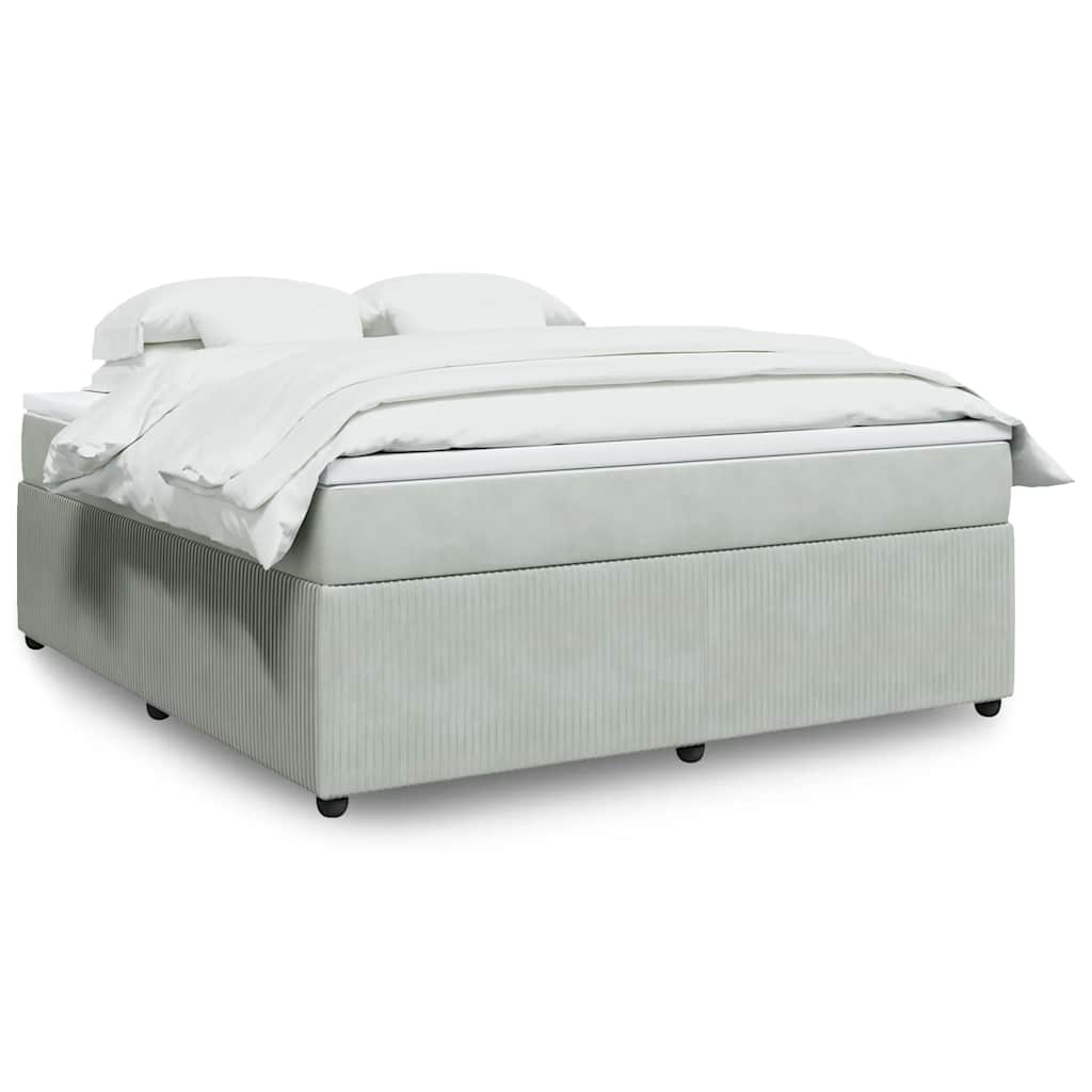 Sommier à lattes de lit et matelas Gris clair 180x200cm Velours - XIOS