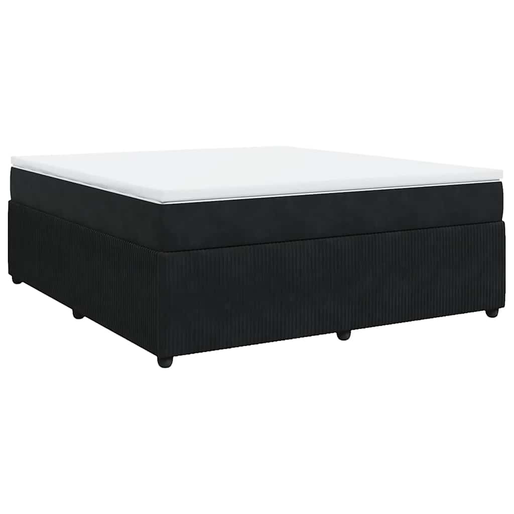 Sommier à lattes de lit avec matelas Noir 180x200 cm Velours - XIOS