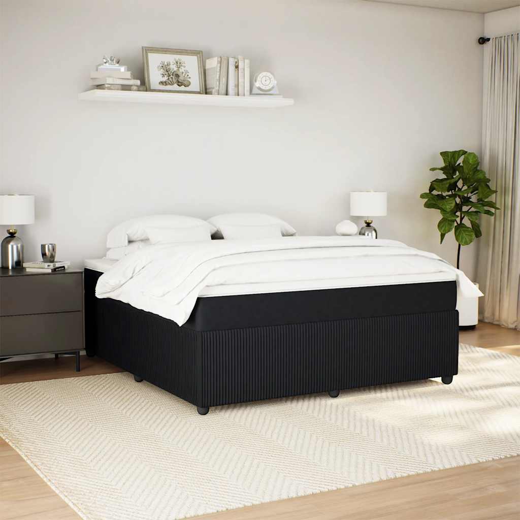 Sommier à lattes de lit avec matelas Noir 180x200 cm Velours - XIOS