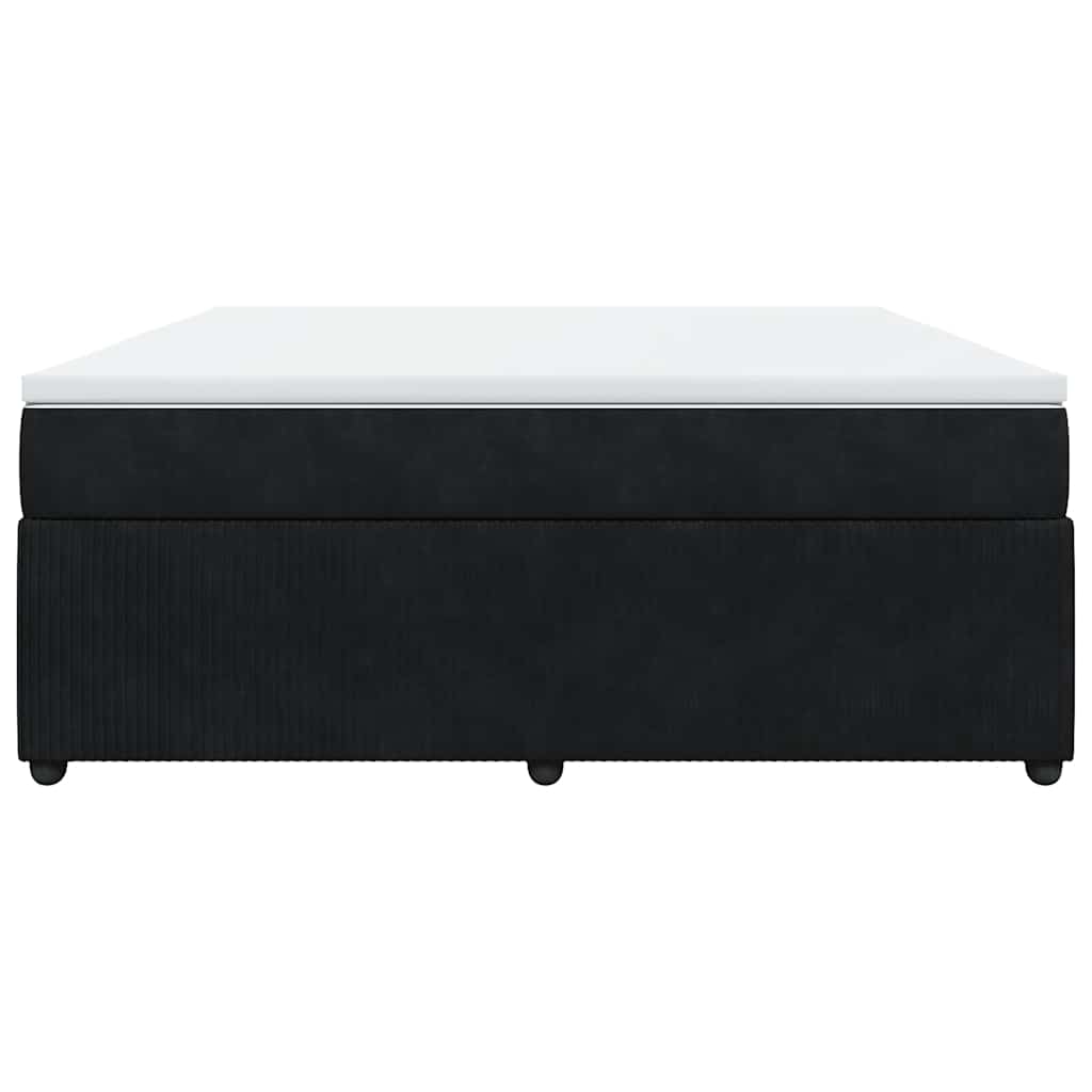 Sommier à lattes de lit avec matelas Noir 180x200 cm Velours - XIOS
