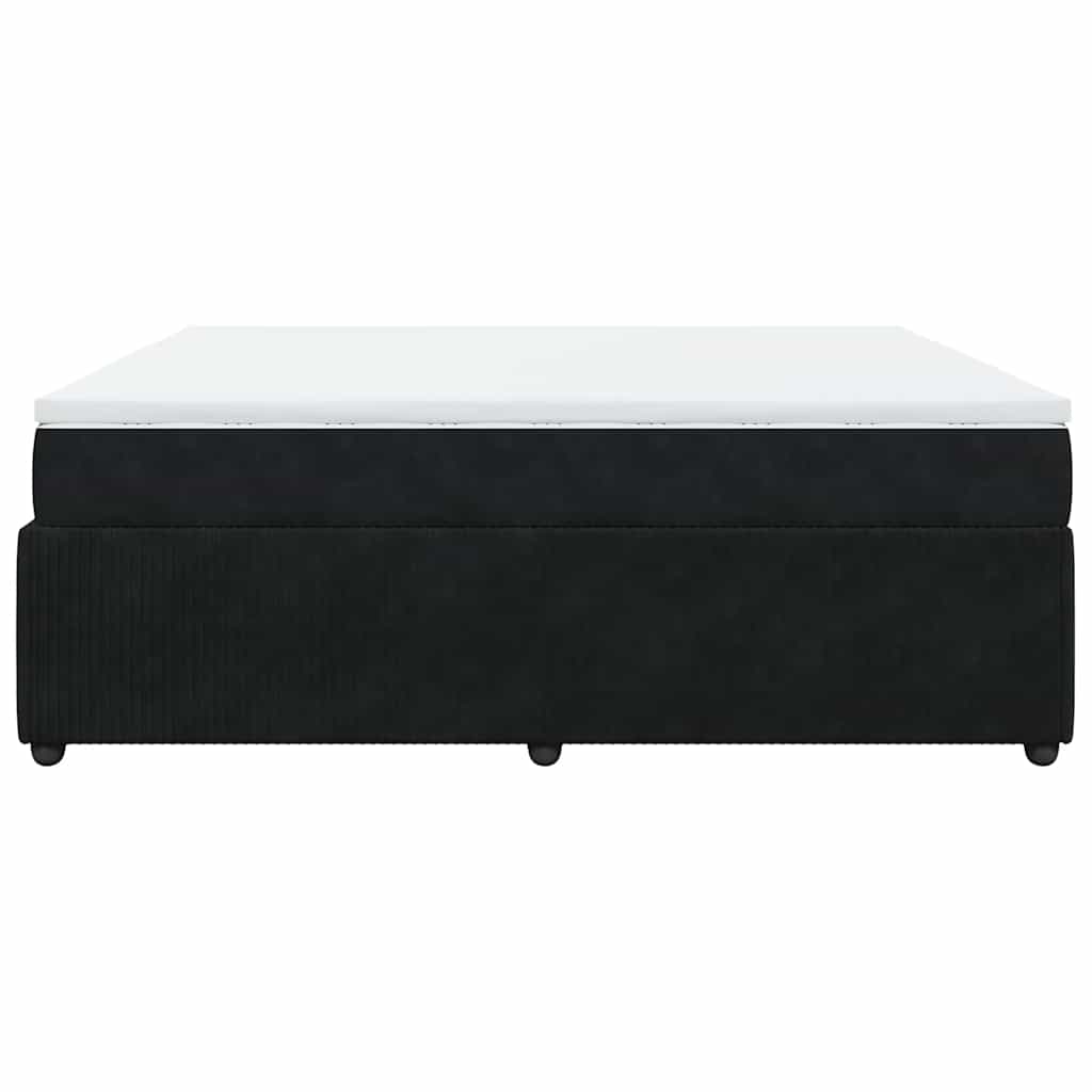 Sommier à lattes de lit avec matelas Noir 180x200 cm Velours - XIOS