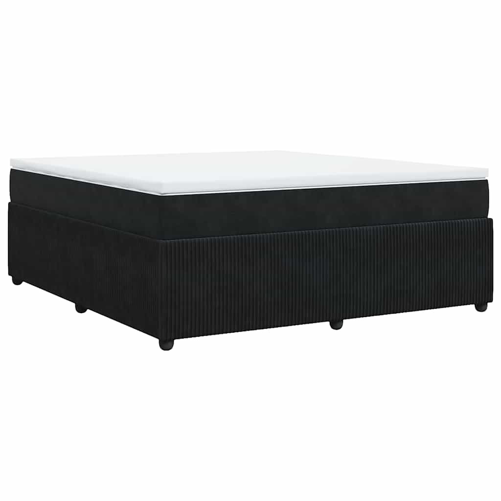 Sommier à lattes de lit avec matelas Noir 180x200 cm Velours - XIOS