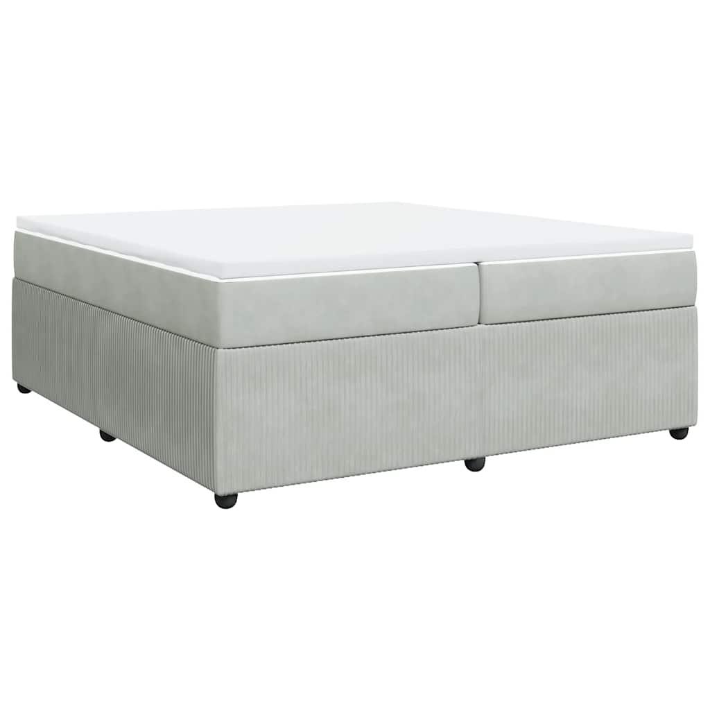 Sommier à lattes de lit et matelas Gris clair 200x200cm Velours - XIOS