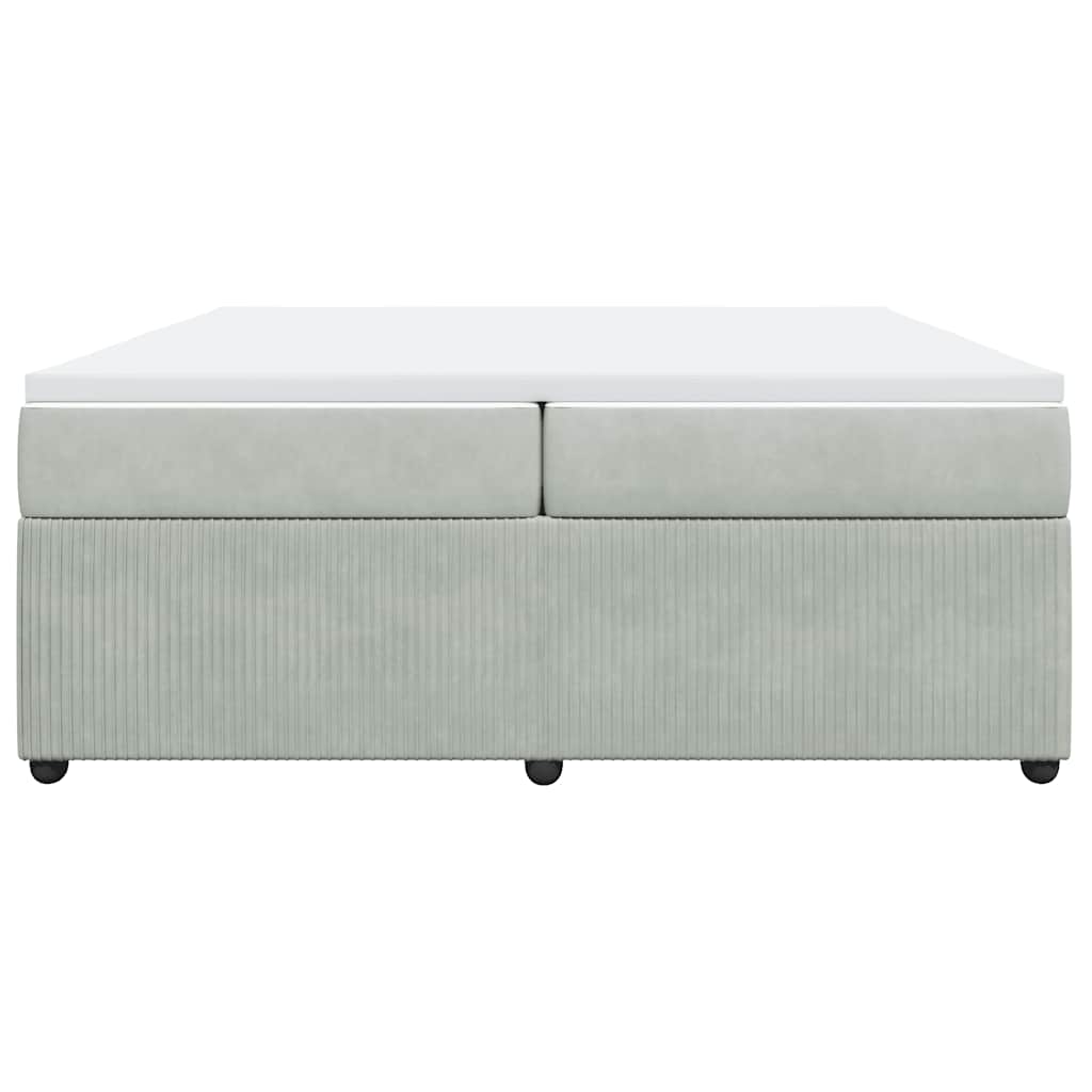 Sommier à lattes de lit et matelas Gris clair 200x200cm Velours - XIOS