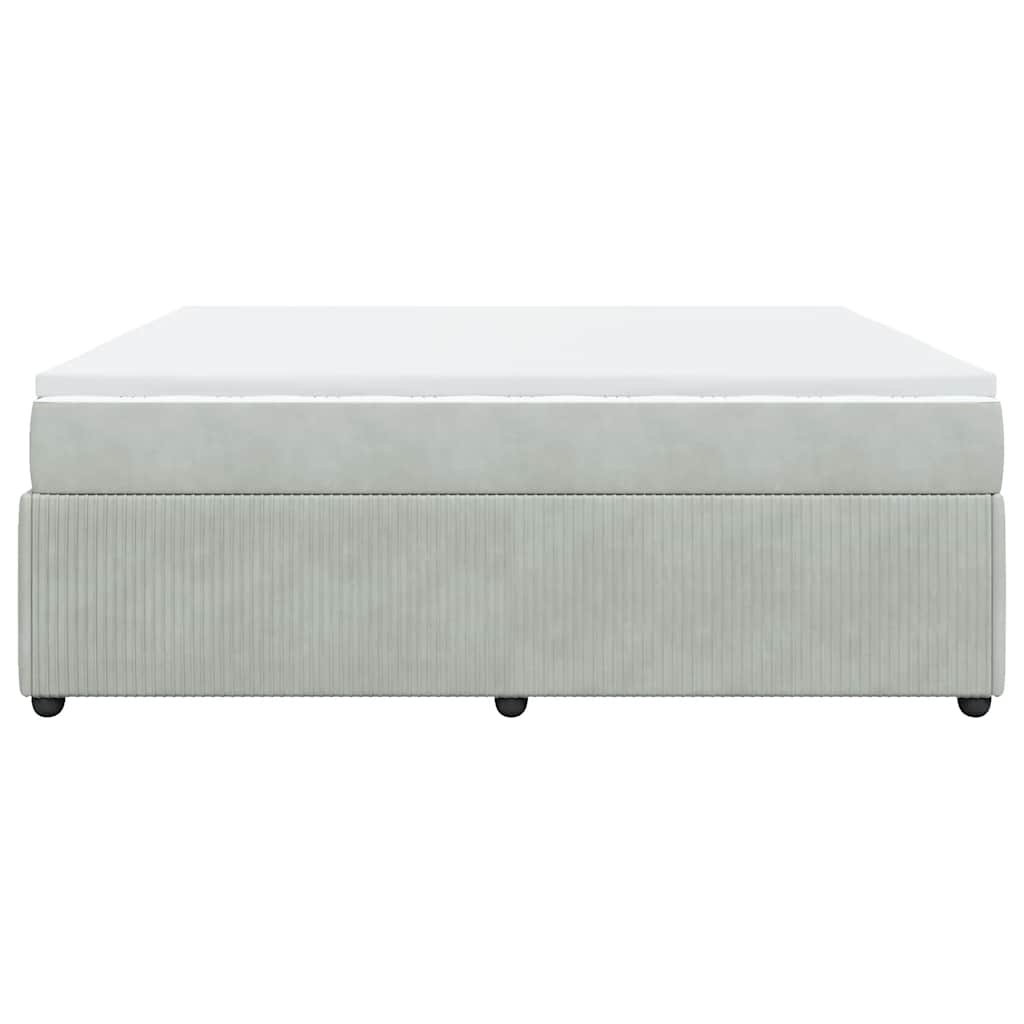 Sommier à lattes de lit et matelas Gris clair 200x200cm Velours