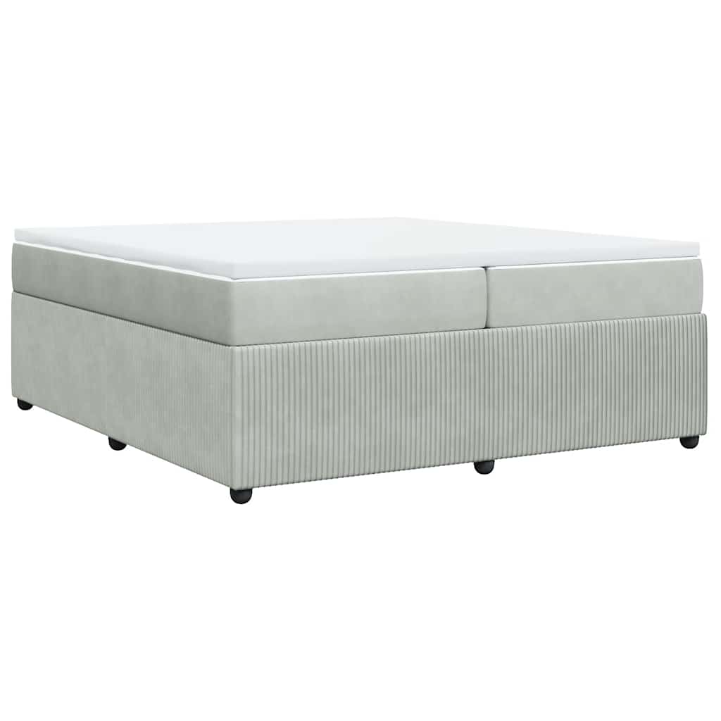 Sommier à lattes de lit et matelas Gris clair 200x200cm Velours