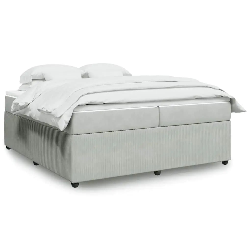 Sommier à lattes de lit et matelas Gris clair 200x200cm Velours - XIOS