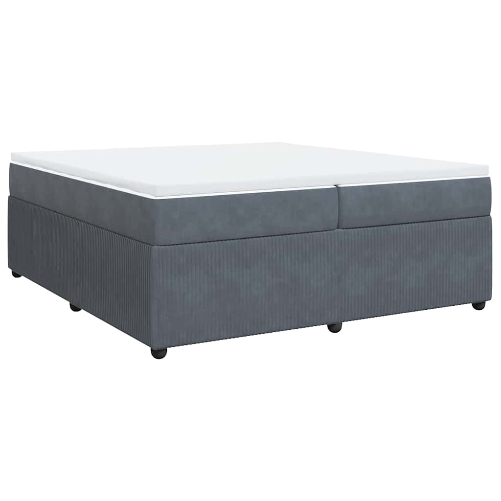 Sommier à lattes de lit et matelas Gris foncé 200x200cm Velours - XIOS