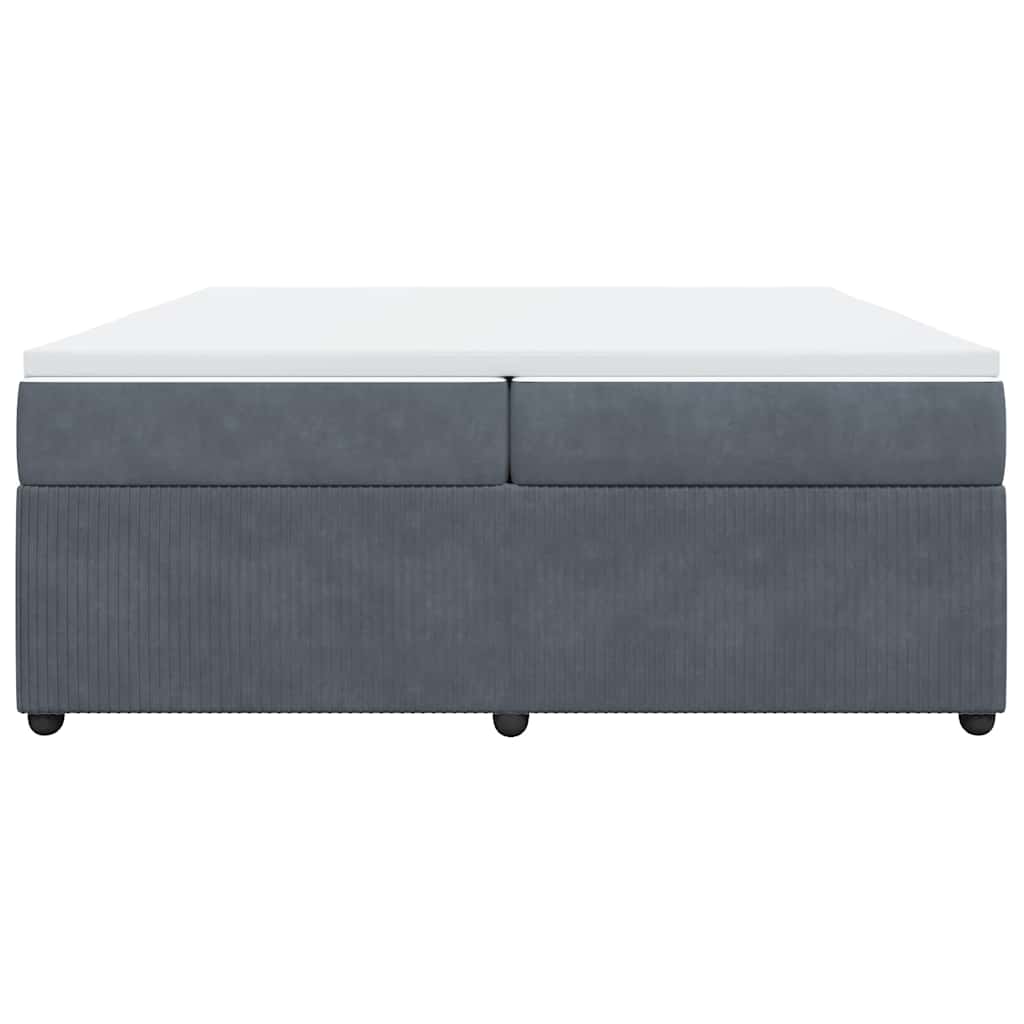 Sommier à lattes de lit et matelas Gris foncé 200x200cm Velours - XIOS