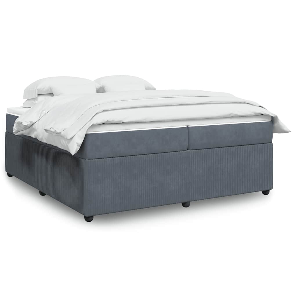 Sommier à lattes de lit et matelas Gris foncé 200x200cm Velours - XIOS