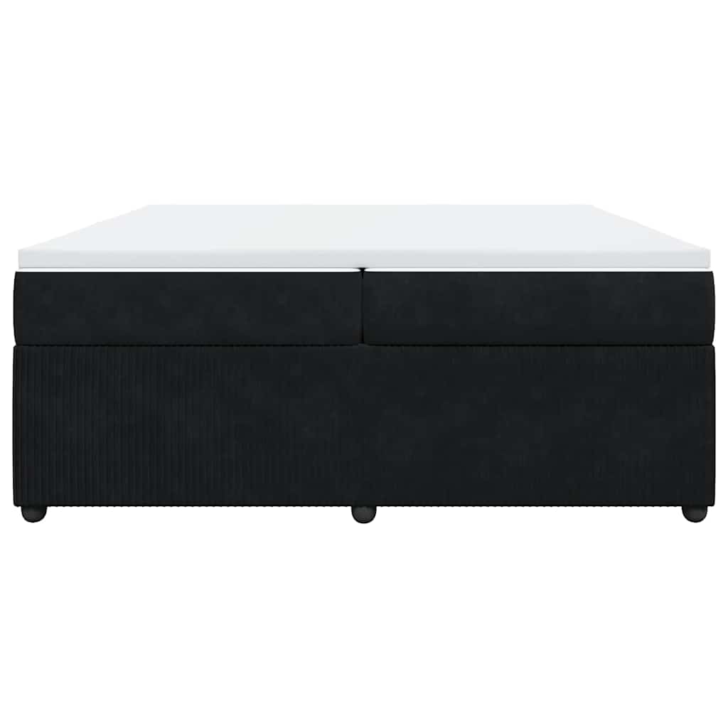 Sommier à lattes de lit et matelas Noir 200x200 cm Velours - XIOS