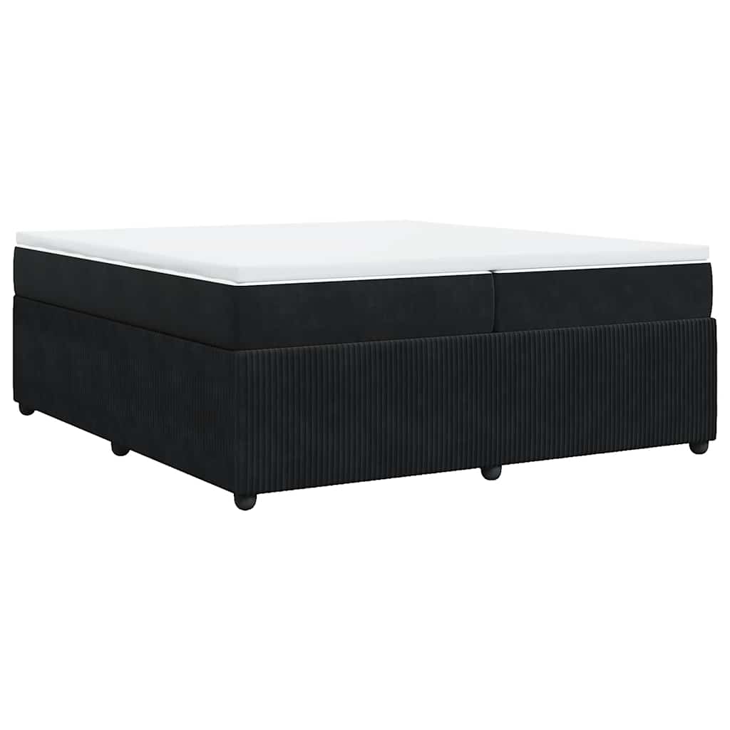 Sommier à lattes de lit et matelas Noir 200x200 cm Velours - XIOS