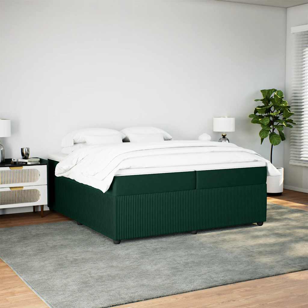 Sommier à lattes de lit et matelas Vert foncé 200x200cm Velours - XIOS