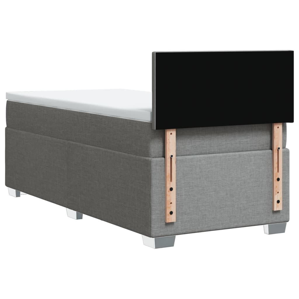 Sommier à lattes de lit avec matelas gris clair 80x200 cm tissu - XIOS