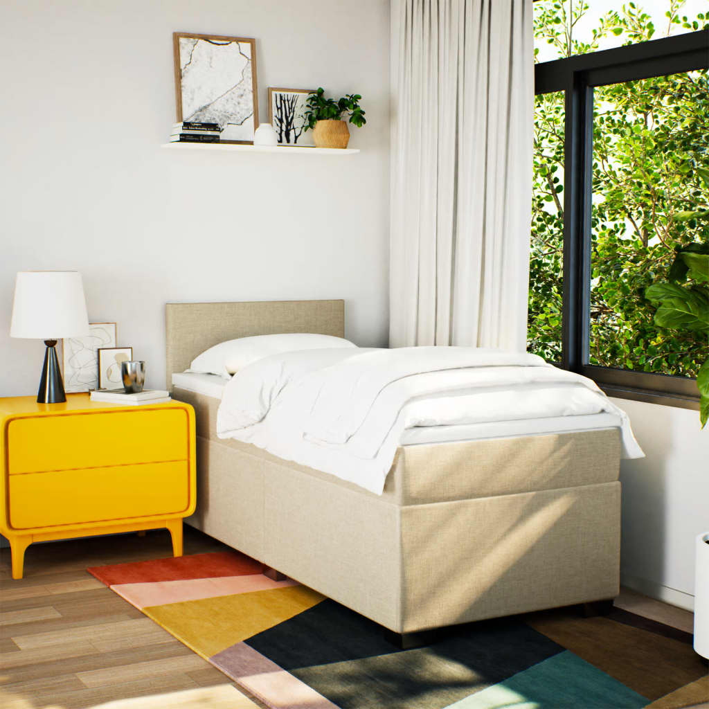Sommier à lattes de lit avec matelas Crème 80x200 cm Tissu - XIOS