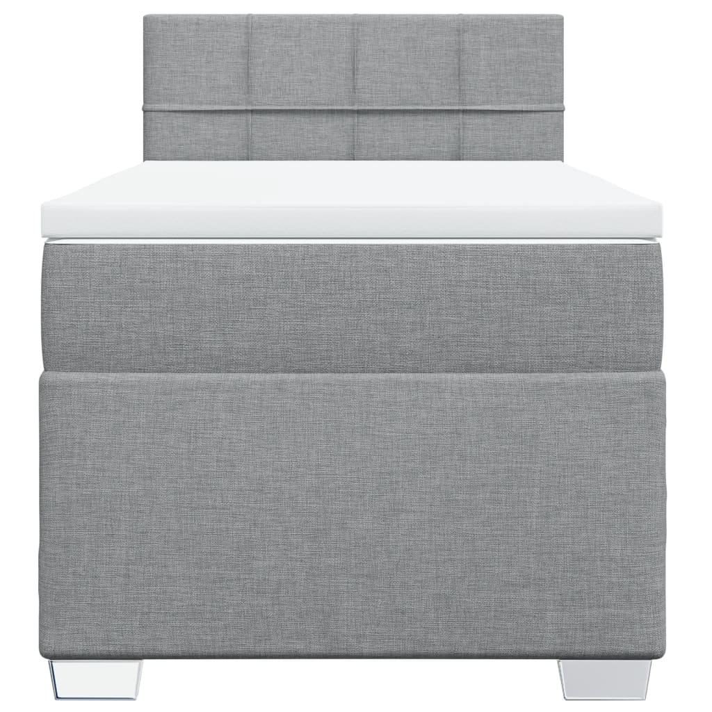 Sommier à lattes de lit avec matelas gris clair 80x200 cm tissu - XIOS