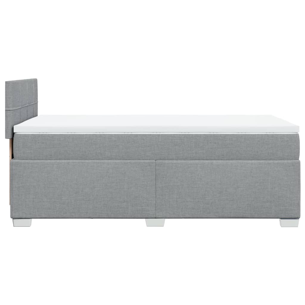 Sommier à lattes de lit avec matelas gris clair 80x200 cm tissu - XIOS